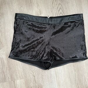 Black Sequin Women's Hot Shorts